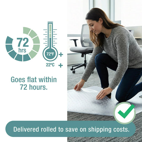 Cleartex® TrYlok® Vinyl Rectangular Chair Mat for Low Pile Carpets up to 1/4" - 35" x 47"