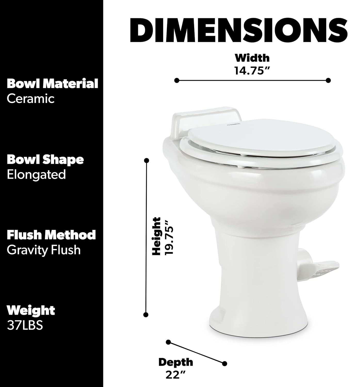 320 SERIES WHITE STANDARD HEIGHT 18IN