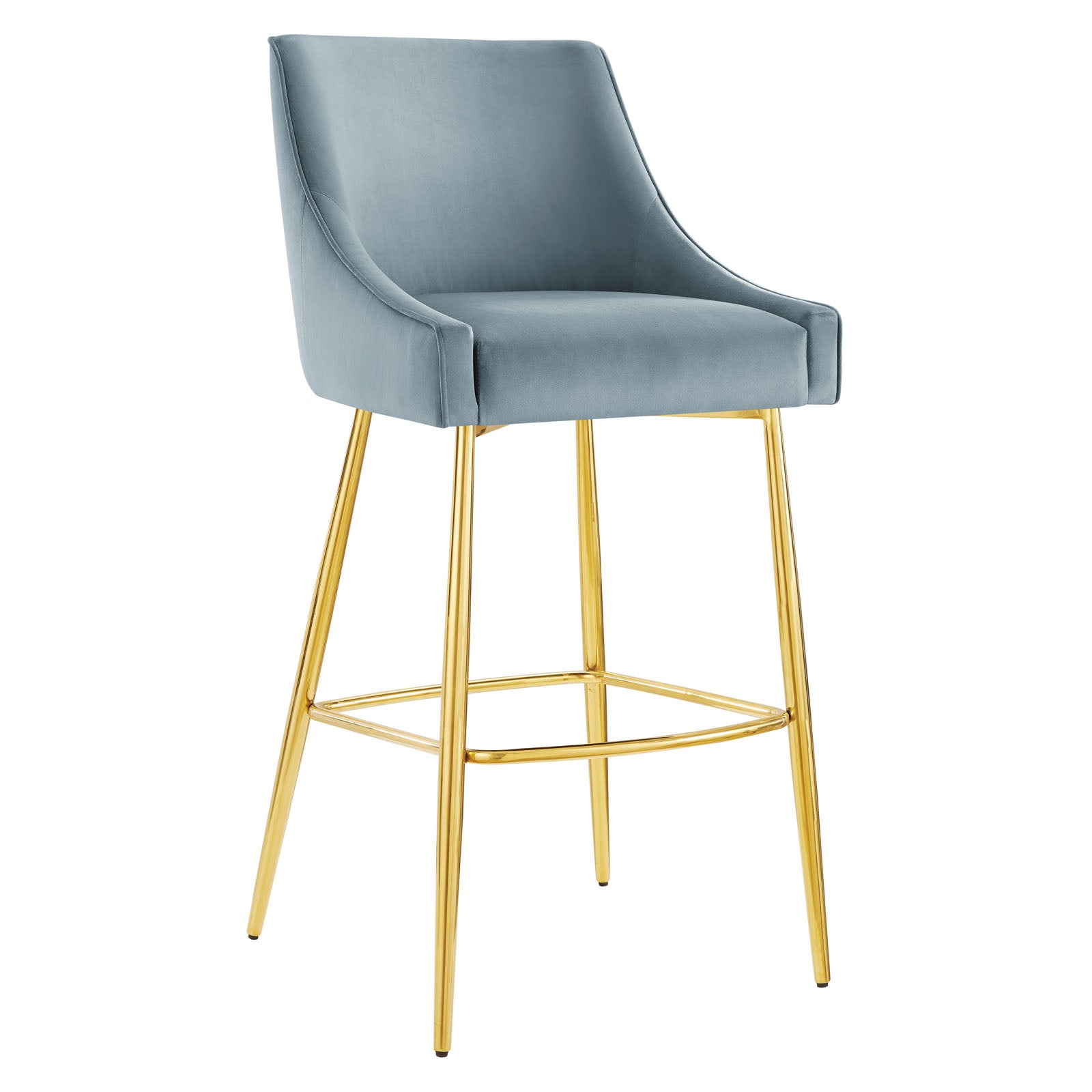 Modway Discern Performance Velvet Bar Stool with Light Blue Finish EEI-5473-LBU