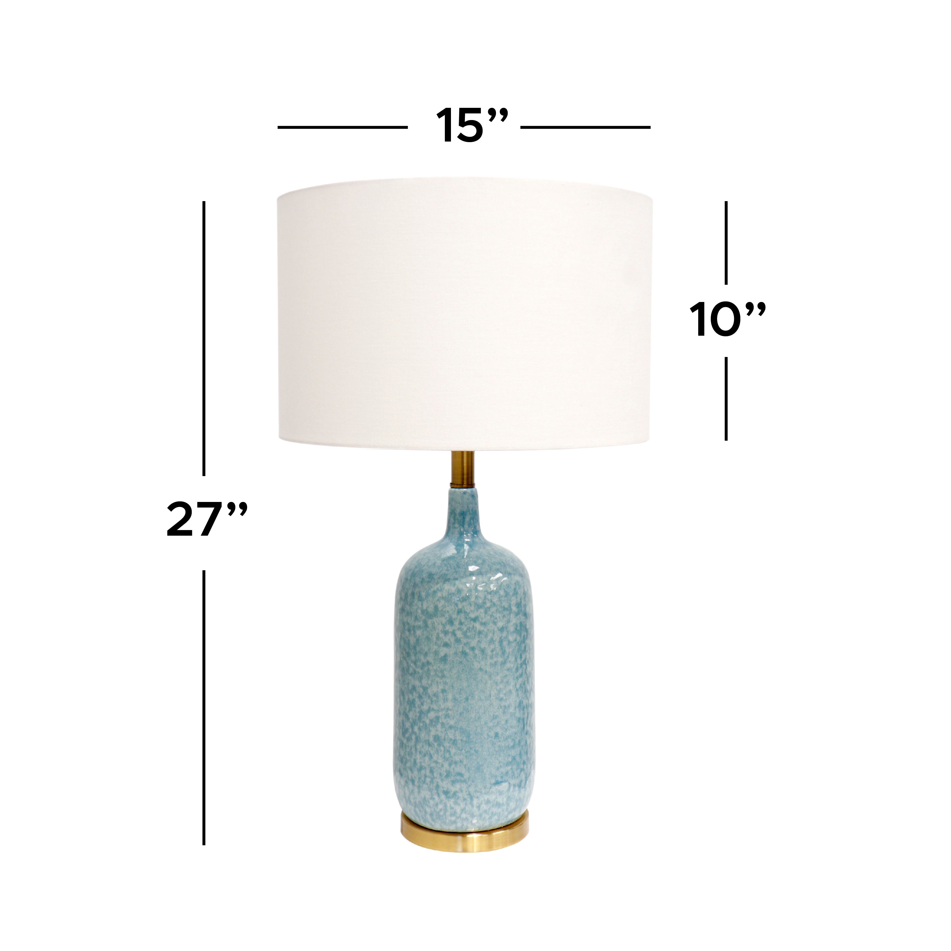 Pasargad Home Tucson Style Ceramic Blue/Gold Table Lamp H27 in