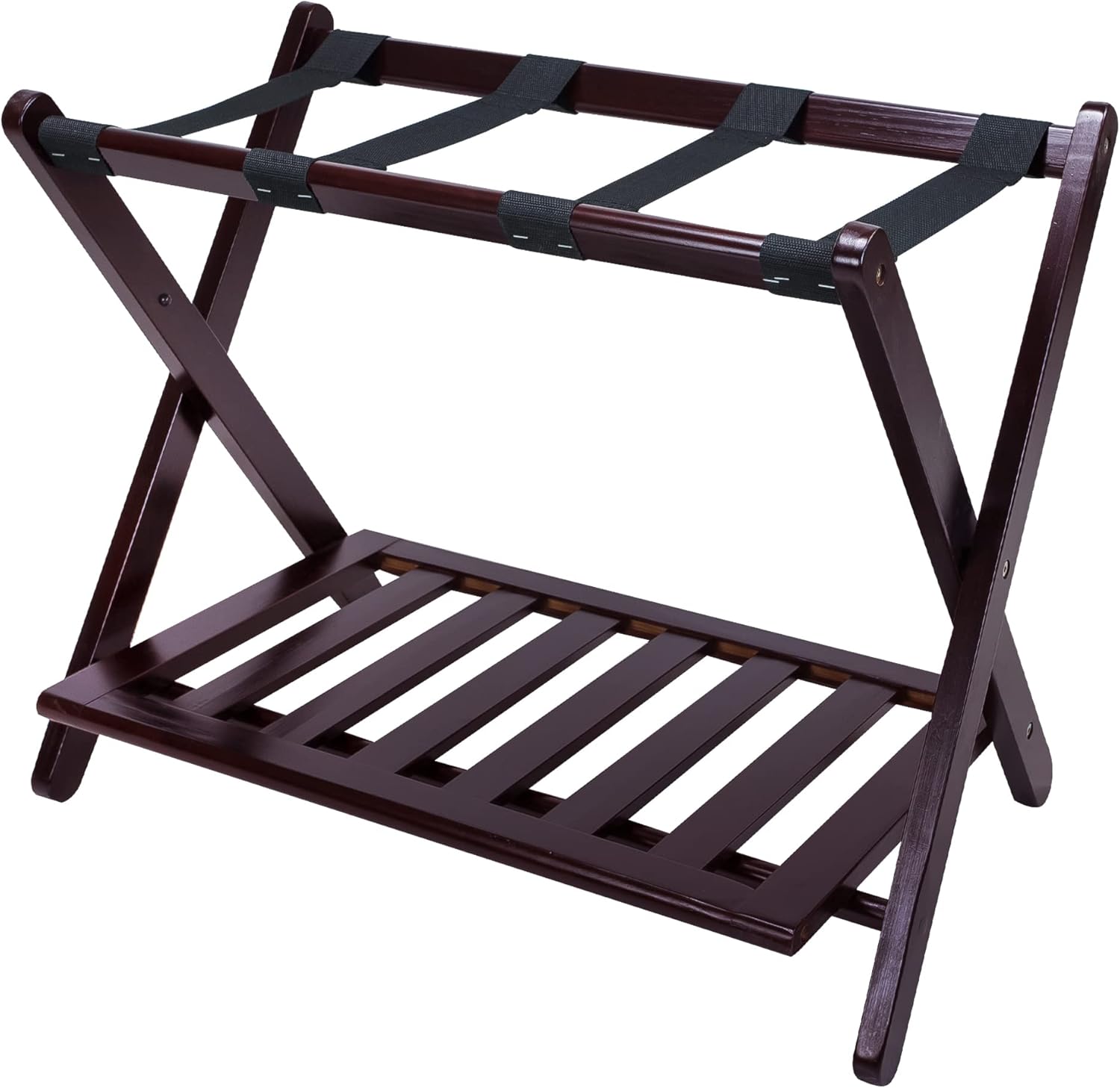 Luggage Rack with Shelf-Espresso