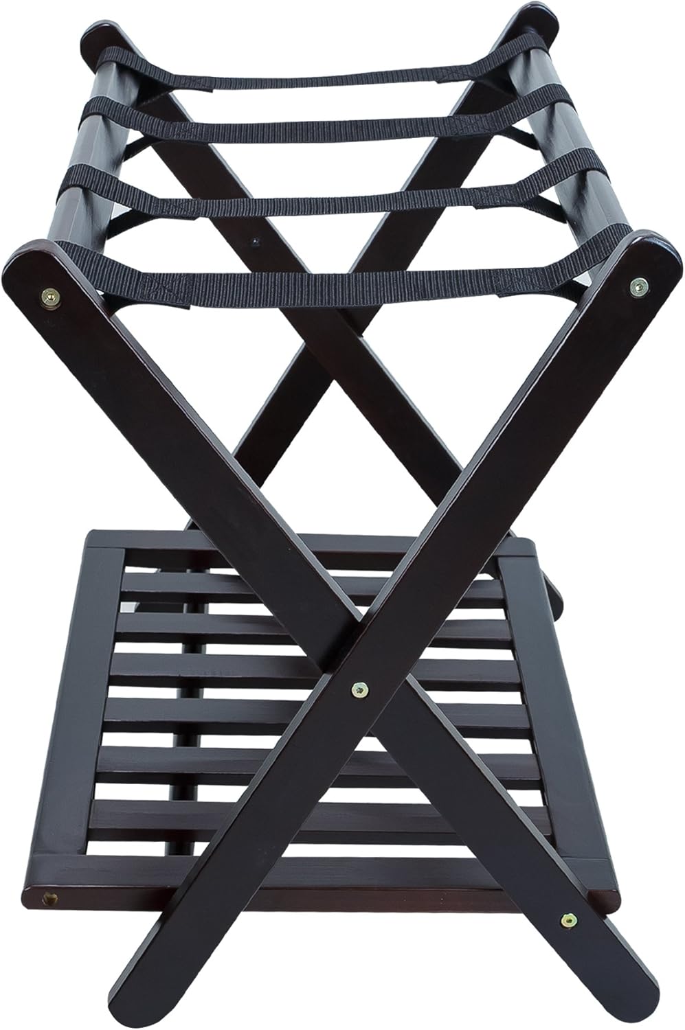 Luggage Rack with Shelf-Espresso