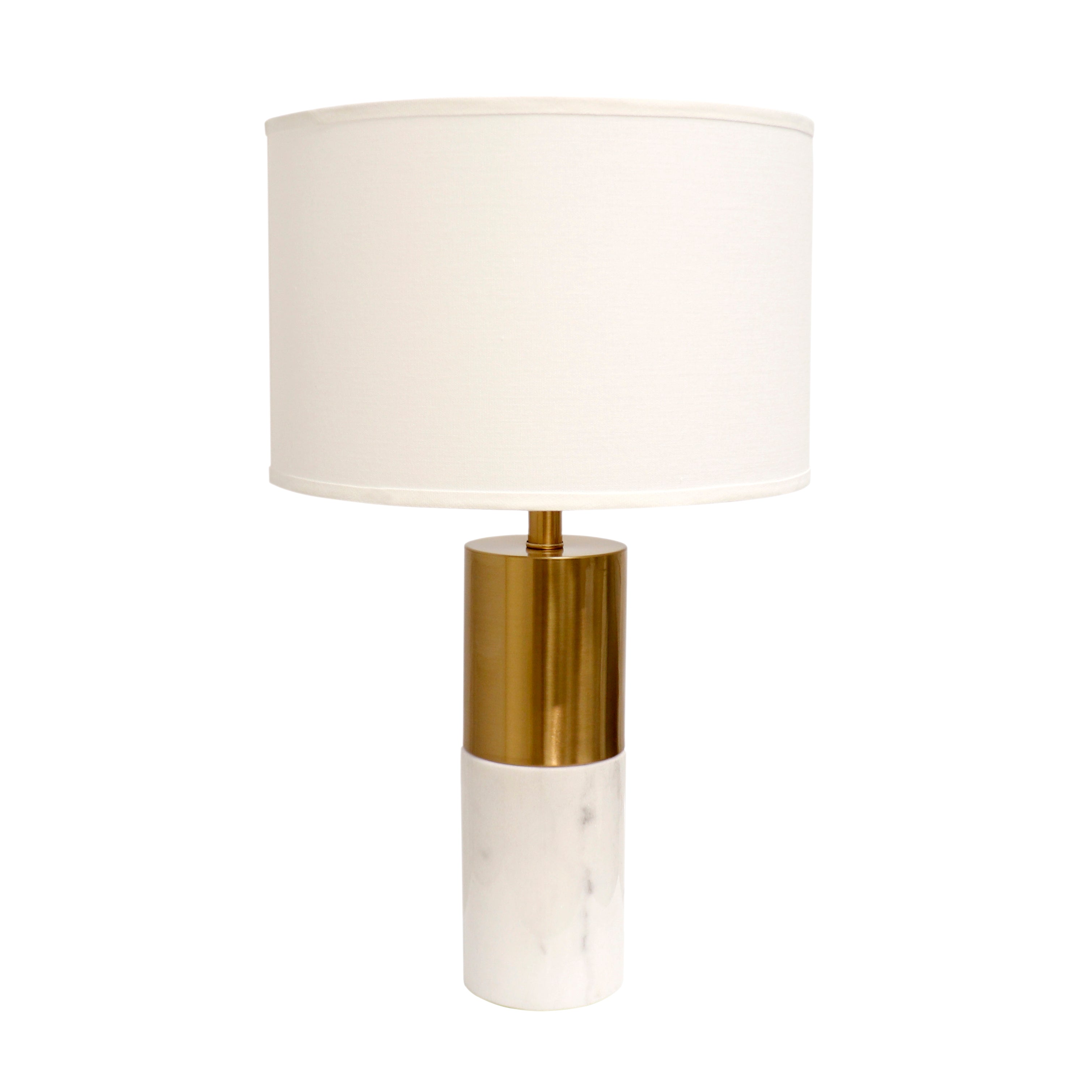 Pasargad Home Rhoda Marble White/Gold Table Lamp H25 in