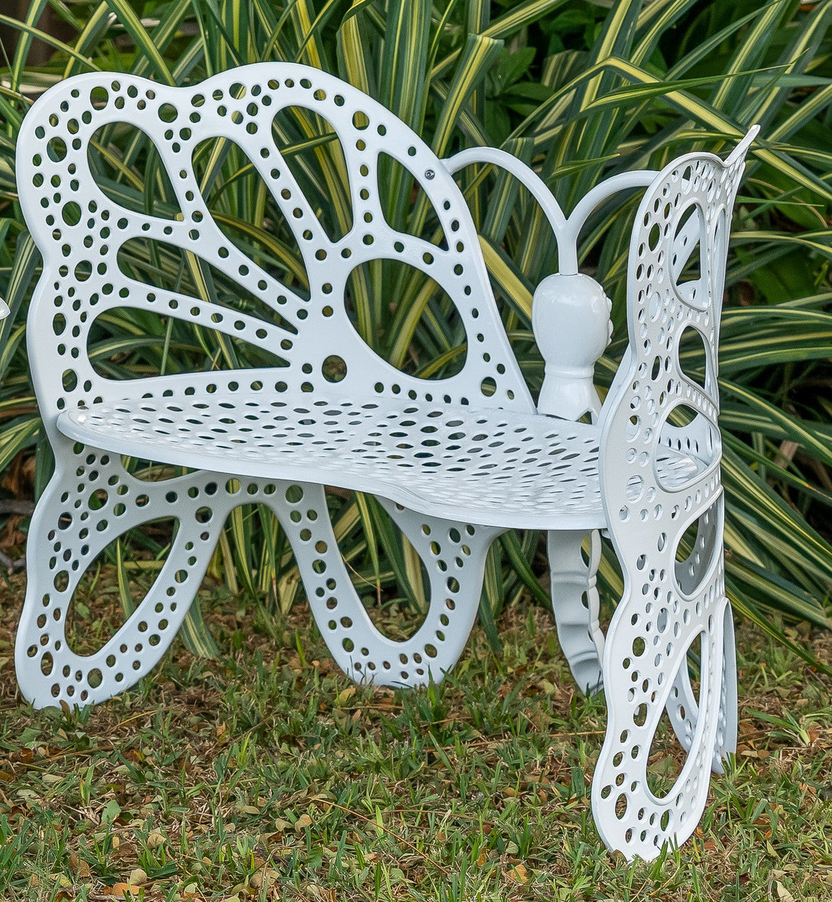 White discount butterfly bench