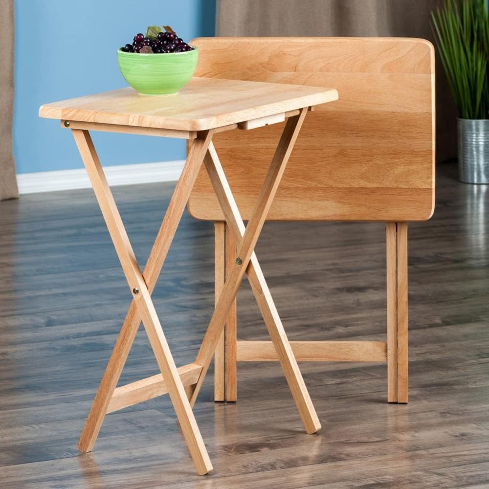 Oakestry Alex 2-pc Foldable Tv Set Table Natural