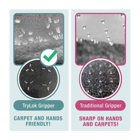 Cleartex® TrYlok® Vinyl Rectangular Chair Mat for Low Pile Carpets up to 1/4" - 46" x 59"