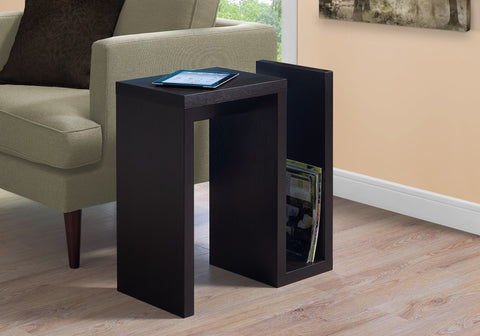 Accent Table, Side, End, Narrow, Small, Living Room, Bedroom, Brown Laminate, Contemporary, Modern