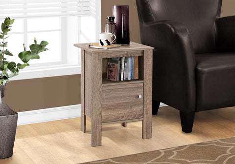 Accent Table, Side, End, Nightstand, Lamp, Storage, Living Room, Bedroom, Brown Laminate, Transitional