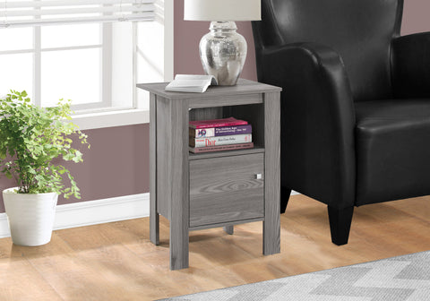 Accent Table, Side, End, Nightstand, Lamp, Storage, Living Room, Bedroom, Grey Laminate, Transitional