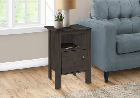 Accent Table, Side, End, Nightstand, Lamp, Storage, Living Room, Bedroom, Brown Laminate, Transitional