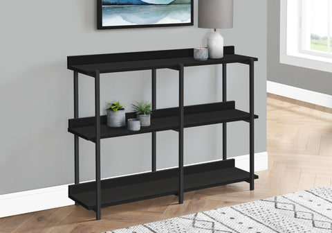 Accent Table, Console, Entryway, Narrow, Sofa, Living Room, Bedroom, Black Laminate, Black Metal, Contemporary, Modern