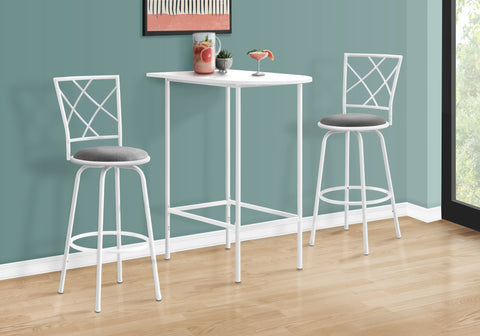 home Bar, Bar Table, Bar Height, Pub, 36"" Rectangular, Small, Kitchen, White Laminate, Metal, Contemporary, Modern"