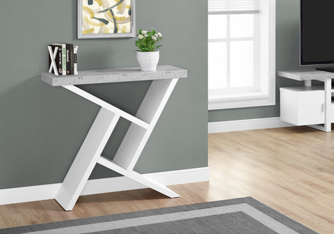 Accent Table, Console, Entryway, Narrow, Sofa, Living Room, Bedroom, Grey And White Laminate, Contemporary, Modern