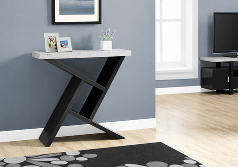 Accent Table, Console, Entryway, Narrow, Sofa, Living Room, Bedroom, Grey And Black Laminate, Contemporary, Modern