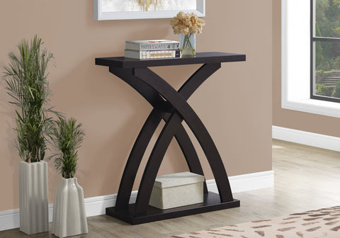 Accent Table, Console, Entryway, Narrow, Sofa, Living Room, Bedroom, Brown Laminate, Contemporary, Modern