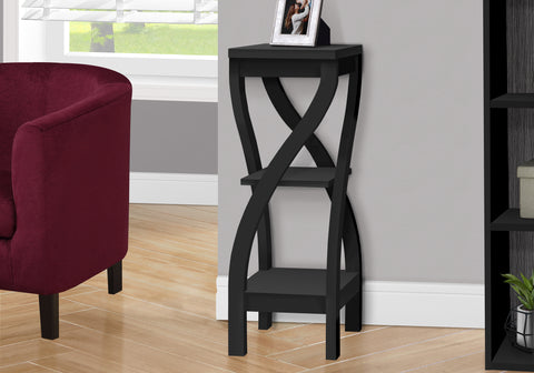Accent Table, Side, End, Plant Stand, Square, Living Room, Bedroom, Black Laminate, Transitional