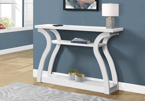 Accent Table, Console, Entryway, Narrow, Sofa, Living Room, Bedroom, White Laminate, Contemporary, Modern