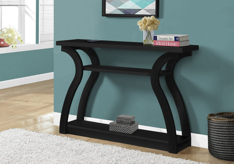 Accent Table, Console, Entryway, Narrow, Sofa, Living Room, Bedroom, Black Laminate, Contemporary, Modern