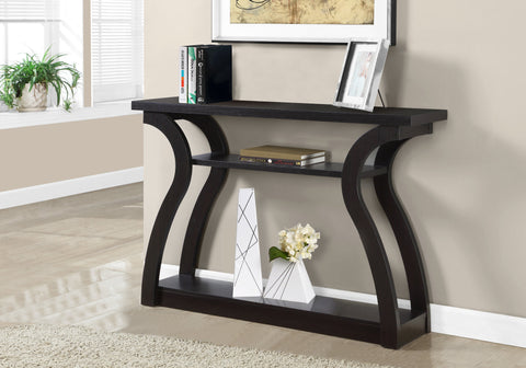 Accent Table, Console, Entryway, Narrow, Sofa, Living Room, Bedroom, Brown Laminate, Contemporary, Modern