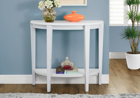 Accent Table, Console, Entryway, Narrow, Sofa, Living Room, Bedroom, White Laminate, Contemporary, Modern