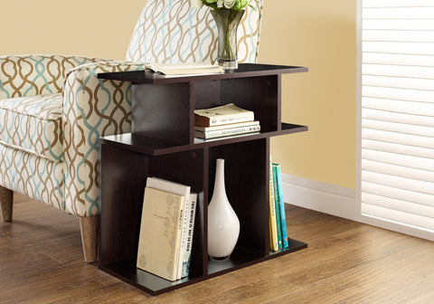 Accent Table, Side, End, Nightstand, Lamp, Living Room, Bedroom, Brown Laminate, Contemporary, Modern
