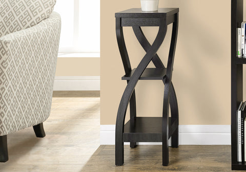 Accent Table, Side, End, Plant Stand, Square, Living Room, Bedroom, Brown Laminate, Contemporary, Modern