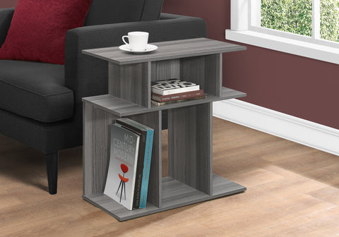 Accent Table, Side, End, Nightstand, Lamp, Living Room, Bedroom, Grey Laminate, Contemporary, Modern