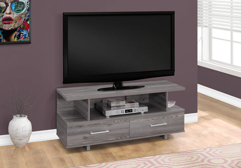 Tv Stand, 48 Inch, Console, Media Entertainment Center, Storage Cabinet, Living Room, Bedroom, Grey Laminate, Contemporary, Modern
