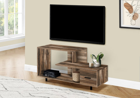 Tv Stand, 48 Inch, Console, Media Entertainment Center, Storage Drawer, Living Room, Bedroom, Brown Laminate, Contemporary, Modern