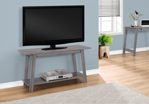 Tv Stand, 42 Inch, Console, Media Entertainment Center, Storage Shelves, Living Room, Bedroom, Grey Laminate, Contemporary, Modern