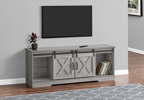 Tv Stand, 60 Inch, Console, Media Entertainment Center, Storage Cabinet, Living Room, Bedroom, Grey Laminate, Transitional