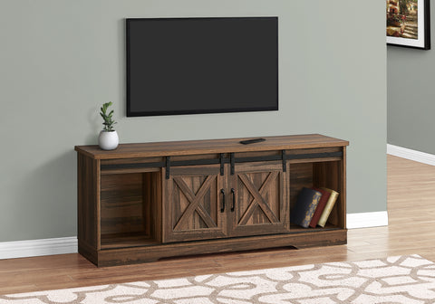 Tv Stand, 60 Inch, Console, Media Entertainment Center, Storage Cabinet, Living Room, Bedroom, Brown Laminate, Transitional