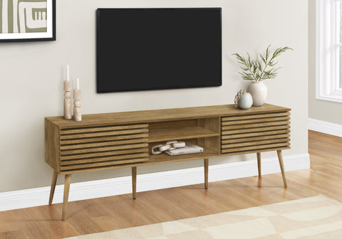 Tv Stand, 72 Inch, Media Entertainment Center, Storage Cabinet, Console, Storage Shelves, Bedroom, Living Room, Walnut Laminate, Contemporary, Modern
