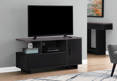 Tv Stand, 48 Inch, Console, Media Entertainment Center, Storage Cabinet, Drawers, Living Room, Bedroom, Black And Grey Laminate, Contemporary, Modern