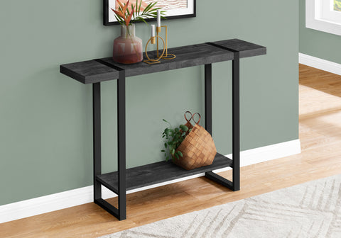 Accent Table, Console, Entryway, Narrow, Sofa, Living Room, Bedroom, Black Laminate, Black Metal, Contemporary, Modern