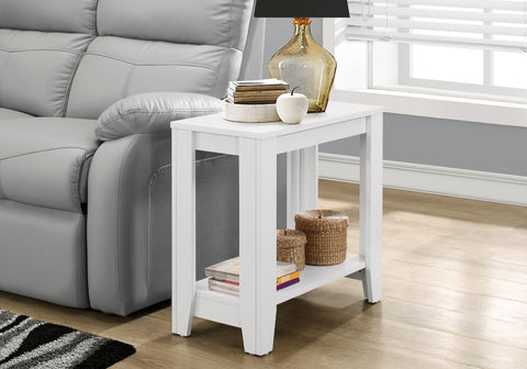 Accent Table, Side, End, Nightstand, Lamp, Living Room, Bedroom, White Laminate, Transitional