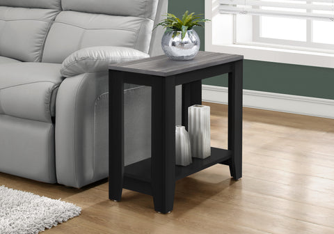 Accent Table, Side, End, Nightstand, Lamp, Living Room, Bedroom, Black And Grey Laminate, Transitional