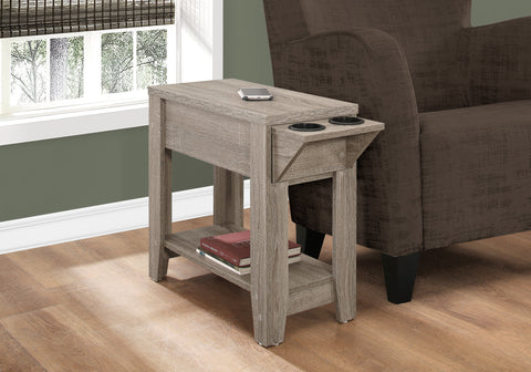 Accent Table, Side, End, Storage, Lamp, Living Room, Bedroom, Dark Taupe Laminate, Transitional