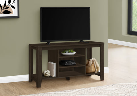Tv Stand, 48 Inch, Console, Media Entertainment Center, Storage Shelves, Living Room, Bedroom, Brown Laminate, Contemporary, Modern