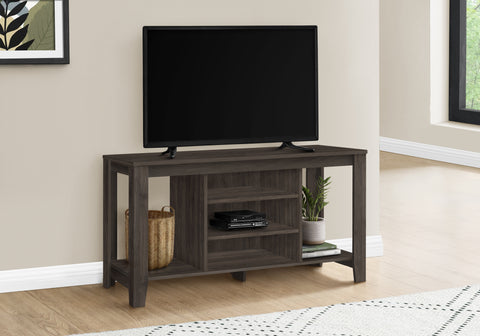 Tv Stand, 48 Inch, Console, Media Entertainment Center, Storage Shelves, Living Room, Bedroom, Brown Laminate, Contemporary, Modern