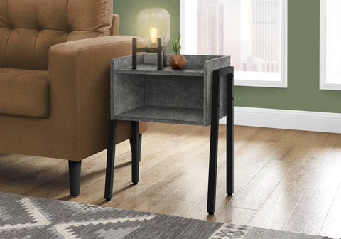 Accent Table, Side, End, Nightstand, Lamp, Living Room, Bedroom, Grey Laminate, Black Metal, Contemporary, Modern