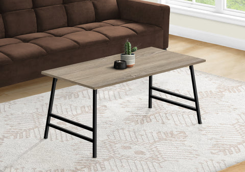 Coffee Table, Accent, Cocktail, Rectangular, Living Room, 40"L, Brown Laminate, Black Metal, Contemporary, Modern