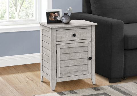 Accent Table, Nightstand, Storage Drawer, End, Side Table, Bedroom, Lamp, Storage, Grey Veneer, Transitional