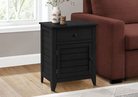 Accent Table, Nightstand, Storage Drawer, End, Side Table, Bedroom, Lamp, Storage, Black Veneer, Transitional