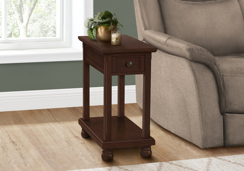 Accent Table, End, Side Table, Narrow, Nightstand, Bedroom, Lamp, Storage Drawer, Brown Veneer, Traditional