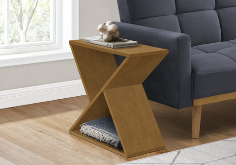 Accent Table, Side, End, Nightstand, Narrow, Small, Bedroom, Living Room, Lamp, Brown Veneer, Contemporary