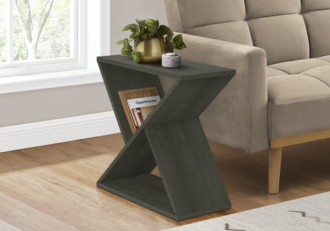 Accent Table, Side, End, Nightstand, Narrow, Small, Bedroom, Living Room, Lamp, Dark Green Veneer, Contemporary