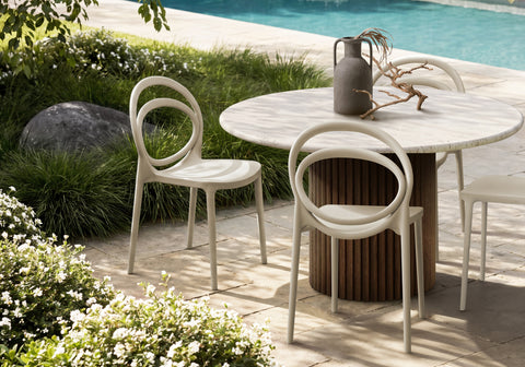 Outdoor Chair, 32''H, Stacking Dining Chair, Patio Chairs, Set Of 4, Sea Green, Contemporary, Modern