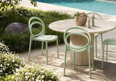 Outdoor Chair, 33''H, Patio Chairs, Set Of 4, Black, Contemporary, Modern