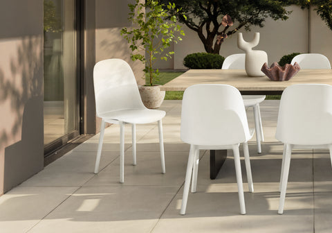 Outdoor Chair, 33''H, Patio Chairs, Set Of 4, Light Grey, Contemporary, Modern